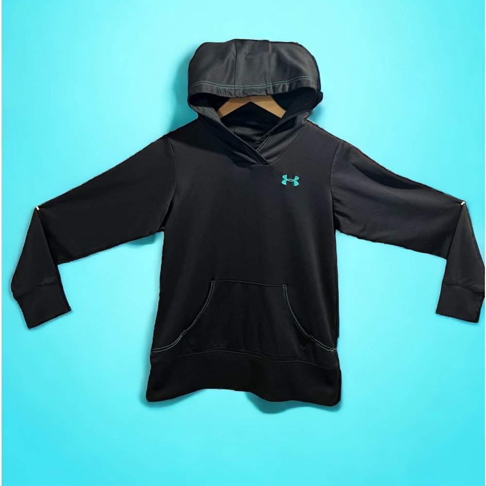 Men’s size medium, black and turquoise Under Armour hoodie